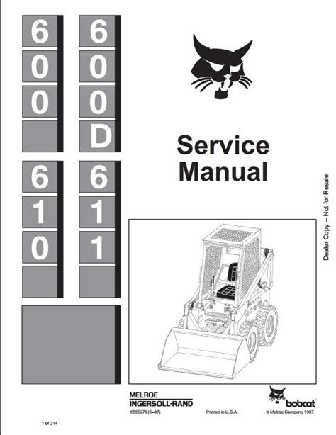 bobcat 600 skid steer manual